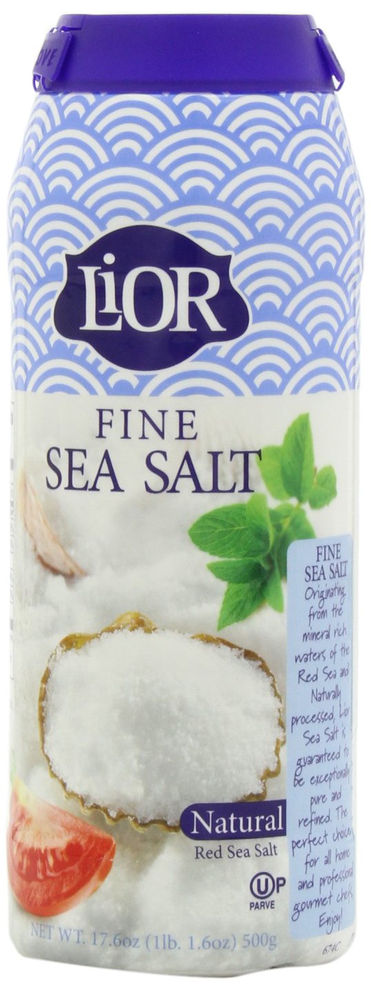 LiOR Fine Sea Salt Shaker Large, 17.6Ounce Jars (Pack of