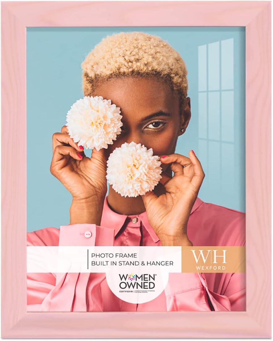 Photo Albums, Frames & Accessories - Renditions Gallery 8x10 inch Picture Frame Sunset Pink Wood Grain Frame, High-end Modern Style, Made of Solid Wood and High Definition Glass for Wall and Tabletop Photo Display