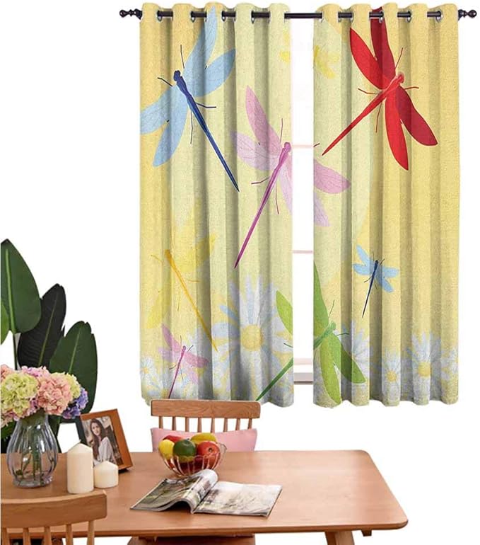 Amazon.com: Curtain Hanging Vertically Flower Field in Spring Season