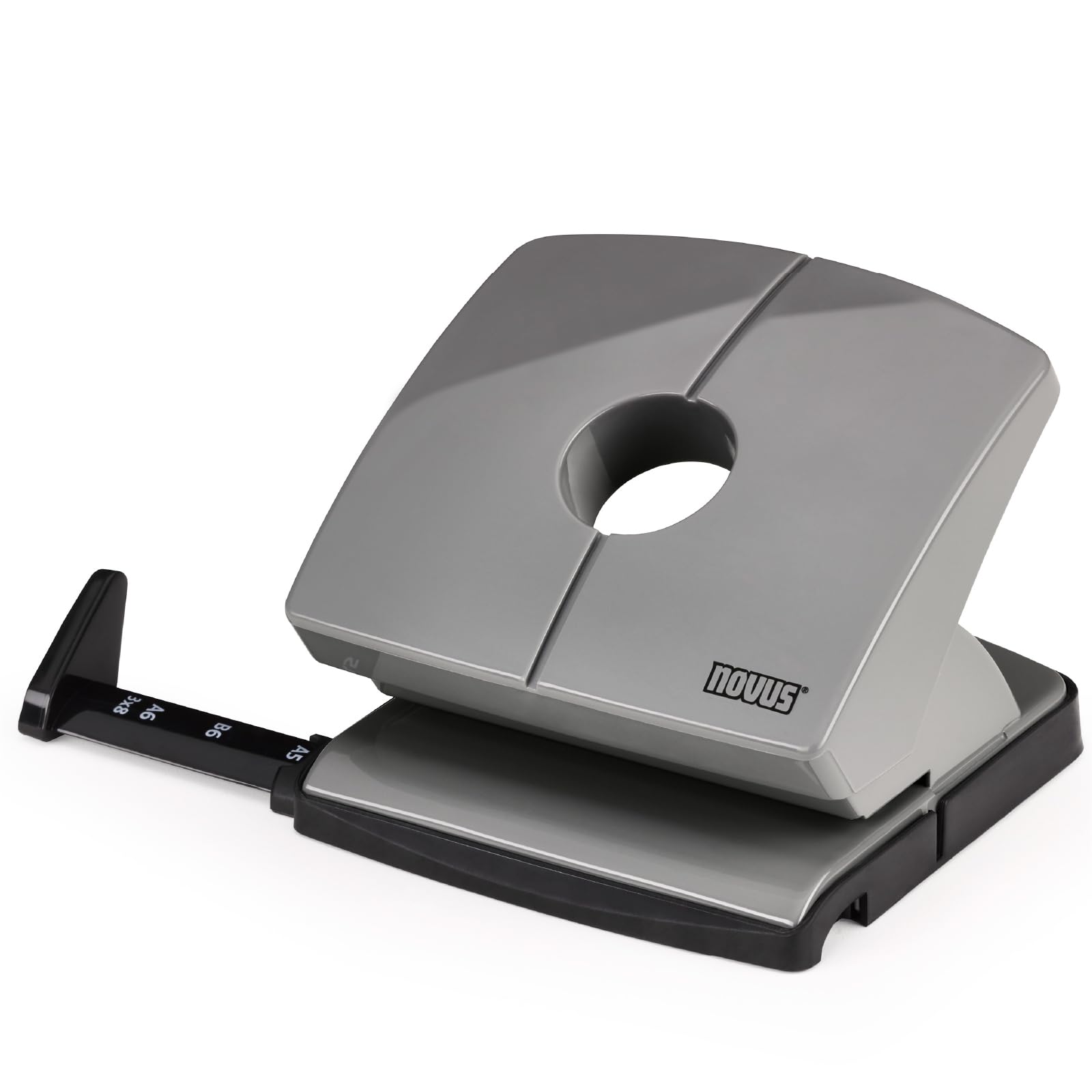 NOVUS B220 Colour ID 2.0 Hole Punch (20 Sheets Hole Capacity, Fixed Locking Stop Rail, Metal Functional Parts) Smart Grey