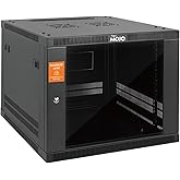 Tecmojo 9U Wall Mount Rack Cabinet, Heavy-Duty 176 Lbs High Load Capacity, 19&rdquo; Enclosed Server Network Rack with 2 Colling Fans,Glass Door, 23.6&rdquo; Deep &ndash; Elite Collection