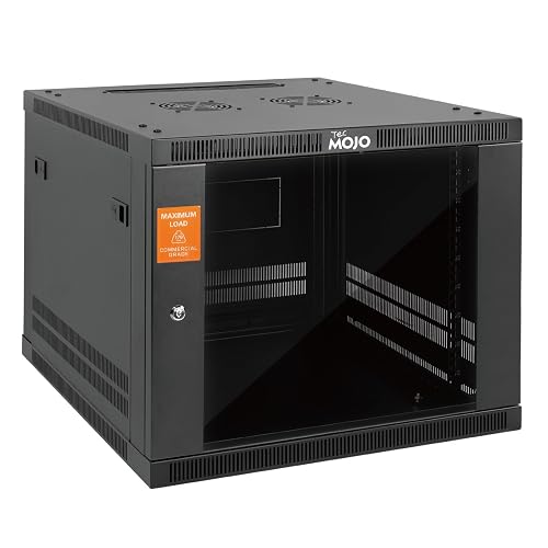 Callan Colling Racks Tecmojo 9U Wall Mount Rack Cabinet, Heavy-Duty 176 Lbs High Load ...