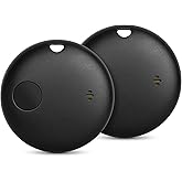 Geevon Smart Tag-2 Pack Bluetooth Tracker Work with Apple Find My (iOS Only).Item Finder for Keys, Wallet,Backpack, Luggage (2P Black)