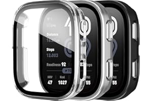 HQzon 3 Pack Case Compatible with Amazfit Bip 6 Smartwatch Case,PC Material with Built in Tempered Glass Screen Protector Compatible with Amazfit Bip 6