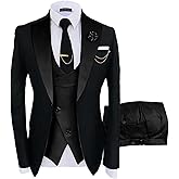 Wangyue Mens Suits 3 Piece Slim Fit Suit for Men Wedding Double Breasted Prom Tuxedo for Men Formal Dinner Party Suit