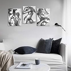 Black and White Sexy Couple Wall Art Sexy Girl