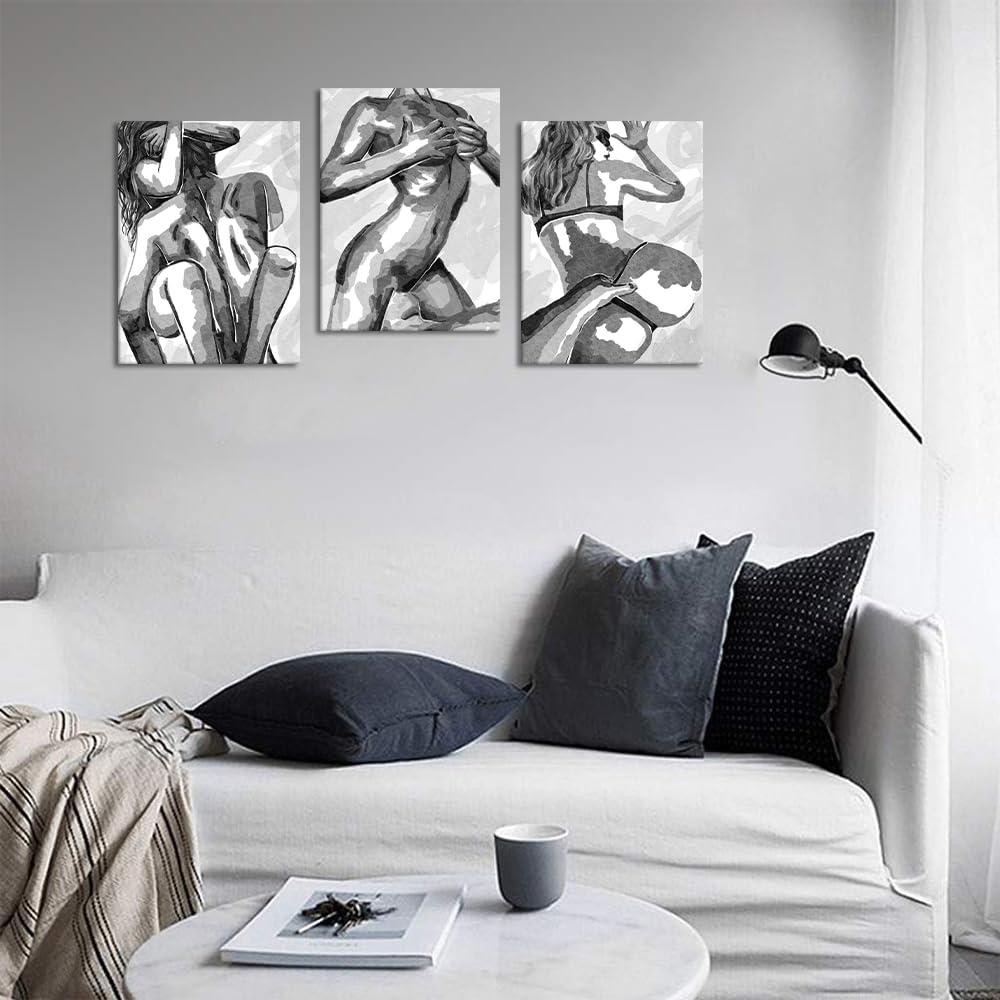 Black and White Sexy Couple Wall Art Sexy Girl