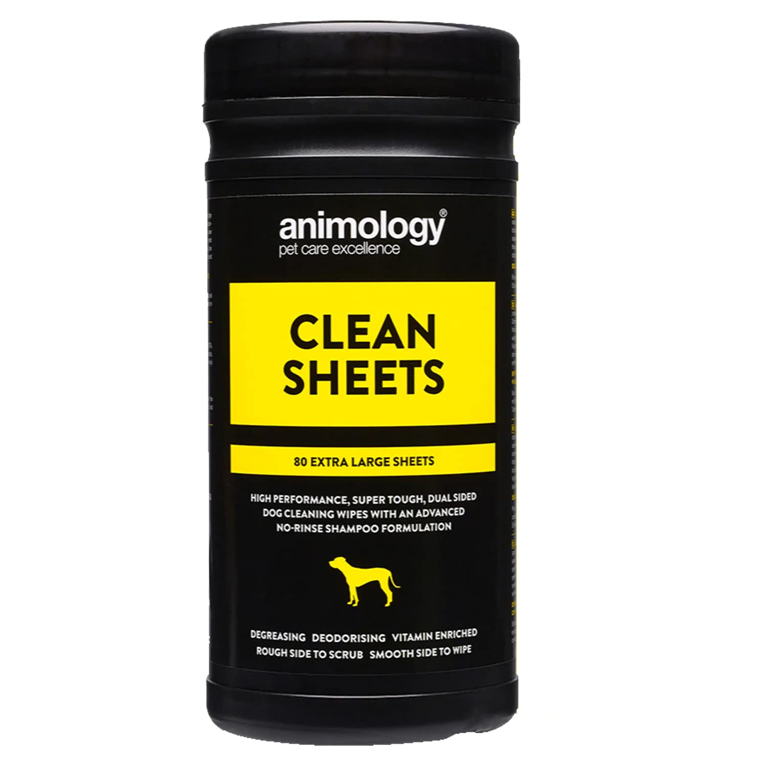 Animology Clean Sheets Dog Cleaning Wipes, Pack of 80