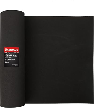 CASOMAN 16 inch Black Tool Box Liner Drawer Mat Anti Slip EVA 6ft Long