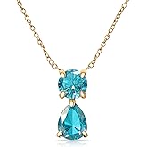 BYETOCE January Birthstone Necklace Garnet Drop Pendant Necklace 18K Gold Plated Crystal Zirconia Choker Dainty Birthstone Necklace for Women Trendy Anniversary Holiday Birthday Gifts