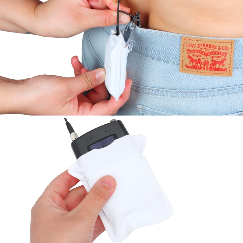 URSA Belt Pouch with Clips - Versatile Rigging for Wireless Transmitters (White, Large)