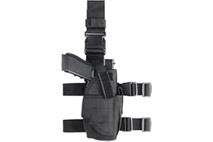 Xaegistac Drop Leg Holster for Pistols Tactical Thigh Rig Gun Holster with Magazine Pouch Adjustable Right Handed,Black