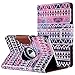 ULAK iPad Mini 2 Case,iPad Mini 3 Case,iPad Mini Case, 360 Degree Rotating Synthetic Leather Case Cover for Apple iPad Mini 1/2/3 with Auto Sleep/Wake Function (Tribal-Colorful)