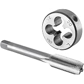 Burkit 1/2"-20 UNF Tap and Die Set Left Hand | 1/2 x 20 UNF Left Hand Machine Thread Tap and Round Die, Used for Cutting or Repairing Threads on Metal.