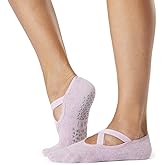 TAVI Chloe Fashion Criss-Cross Grip Socks - Pilates Socks for Barre and Yoga