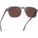 WearMe Pro Men's Polarized Square Sunglasses - Wide Fit Retro Style, UV400 Protection, Acetate Frame