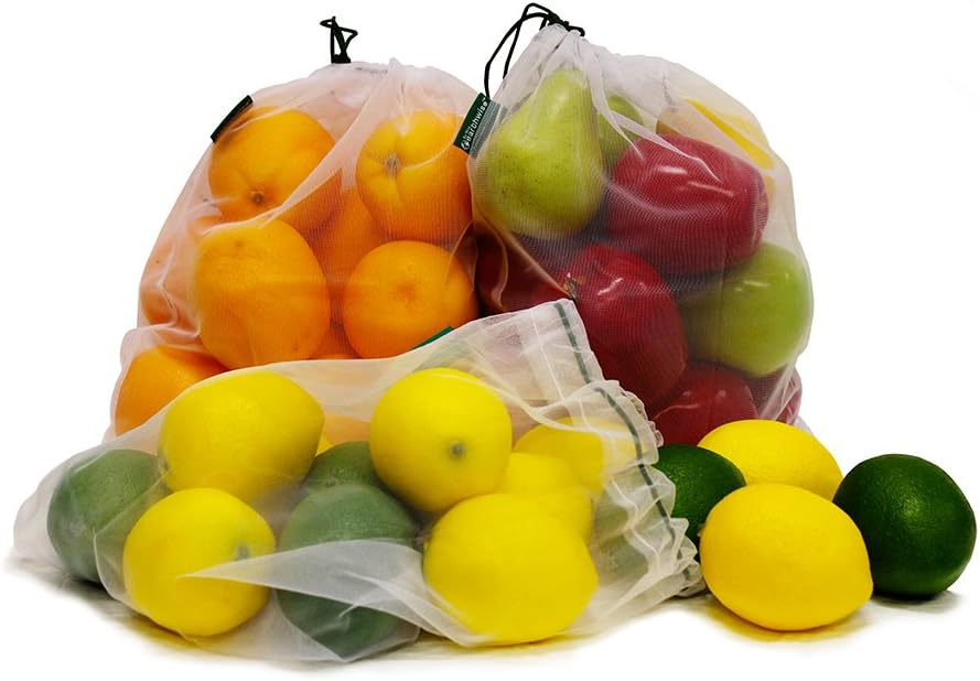 earthwise reusable mesh produce bags