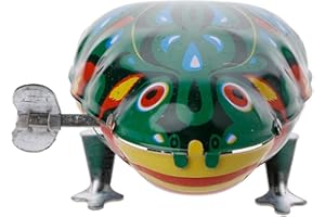 Metal Wind-up Jumping for Frog Clockwork Tin Toys Funny Game Vintage F Jumping Frogs
