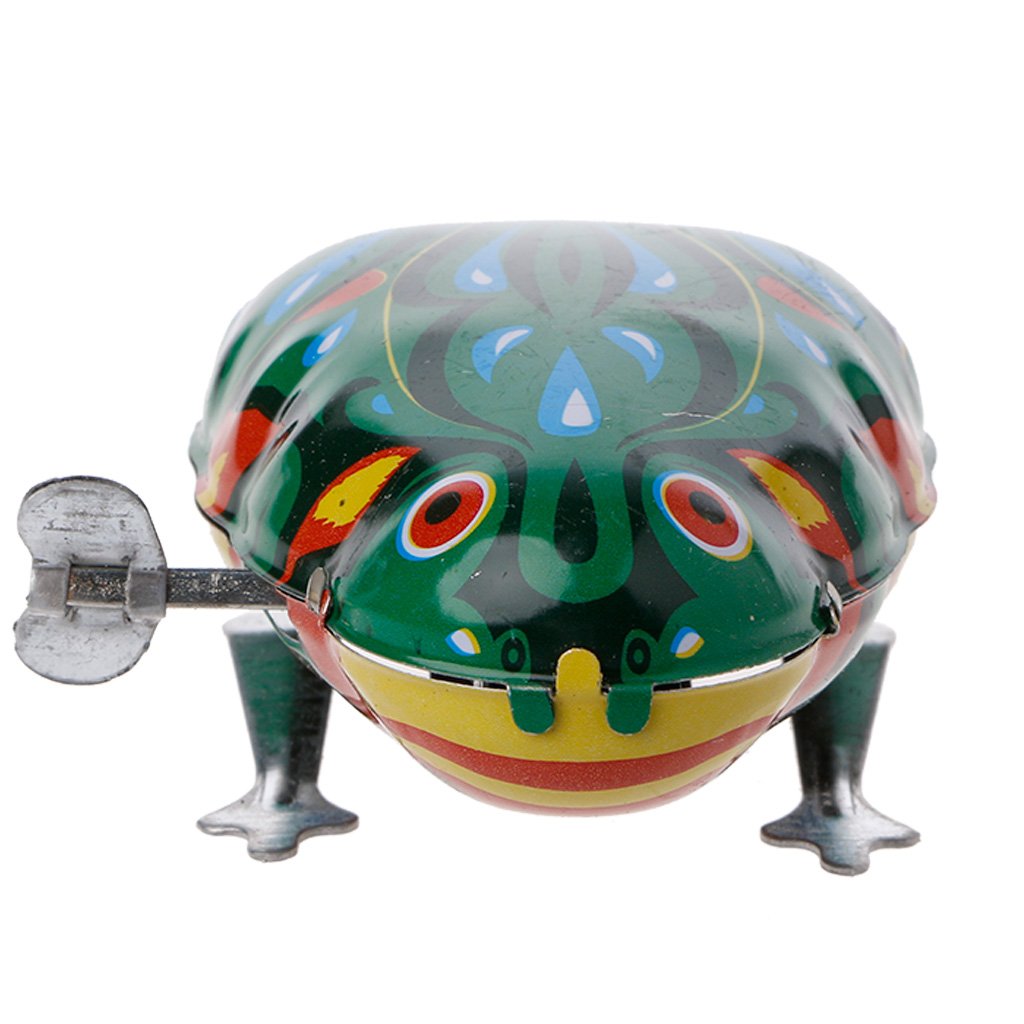 Oilmal Metal Wind-up Jumping Frog Clockwork Tin Toys Children Funny Game Vintage Doll