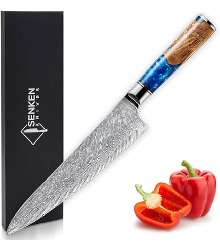 Amazon.com: SENKEN Damascus Steel Cleaver Knife - Tsunami