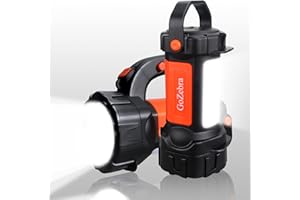 GoZebra Rechargeable LED Flashlight High Lumen, Super Bright 6000 Lumen Spotlight Flashlight Camping Lantern, High Powerful Large Handheld Flash Light for Camping Hiking Fishing Working
