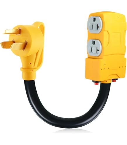 30 Amp to 20Amp 110V Adapter - 1.5FT RV Distribution Plug NEMA TT