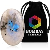 Rainbow Moonstone Worry Stone – Genuine Polished Palm Crystal for Stress & Anxiety Relief, Meditation Thumb Stone Gift for Mindfulness