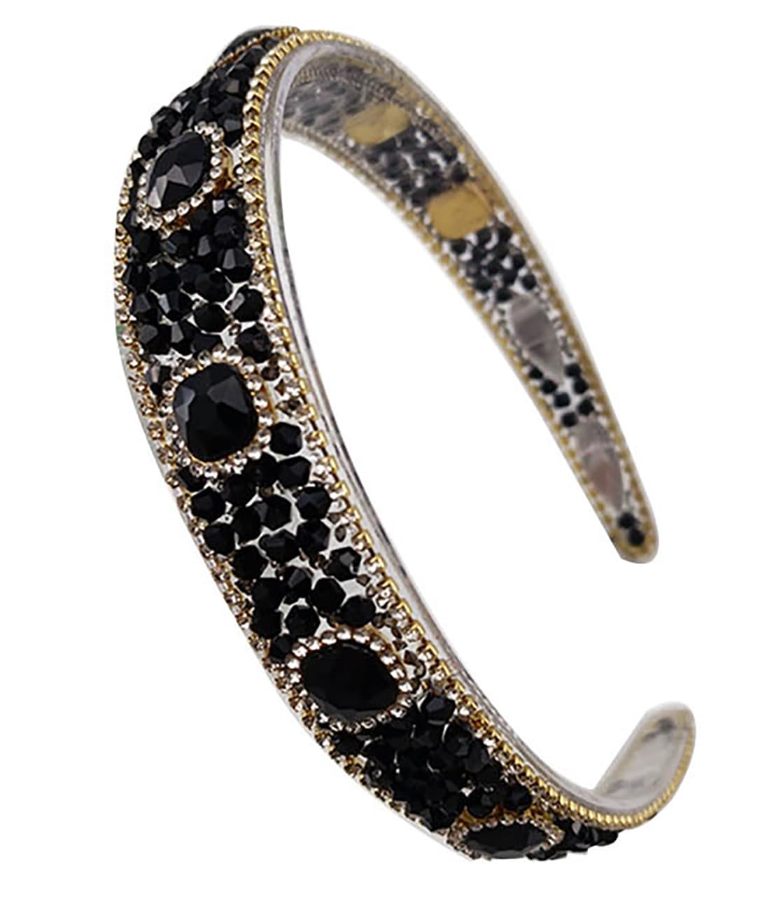 scicent Black Hairbands Women Rhinestone Headband Sparkly Crystal Head Band 16214 — image 1