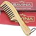 Hair Comb - 8.6 inch Wide Tooth Woodden Comb for Thick, Curly Hair by Savina - Reduces Breakage & Split Ends - Detangling Comb for Women, Men and Kids