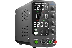 Jesverty DC Power Supply Variable, 0-32V 0-10A Switching Bench Power Supply with 20W USB & Type-C Quick-Charge, Encoder Corase & Fine Adjustment Knob, Output Switch, 4-Digit LED Display - SPS-3010V