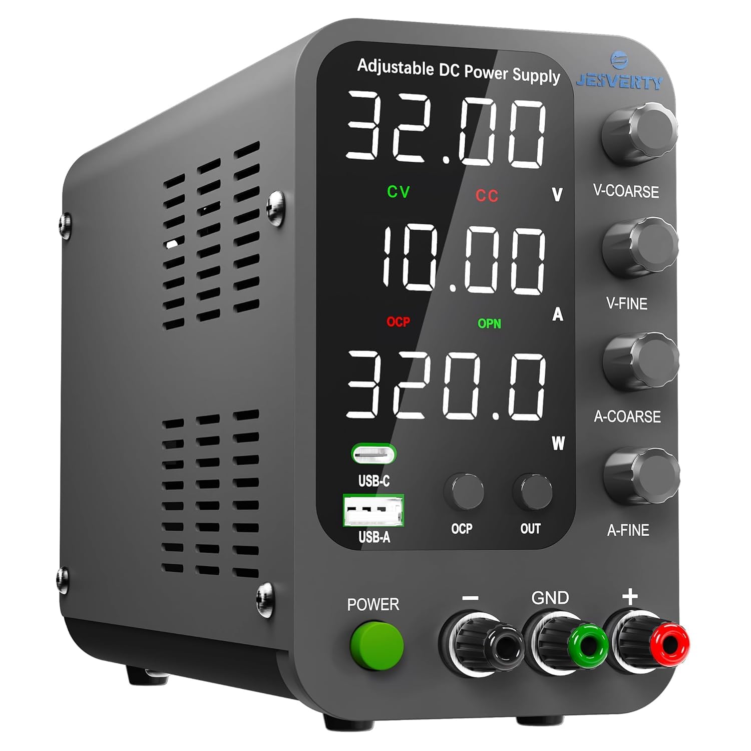 Jesverty DC Power Supply Variable, 0-32V 0-10A