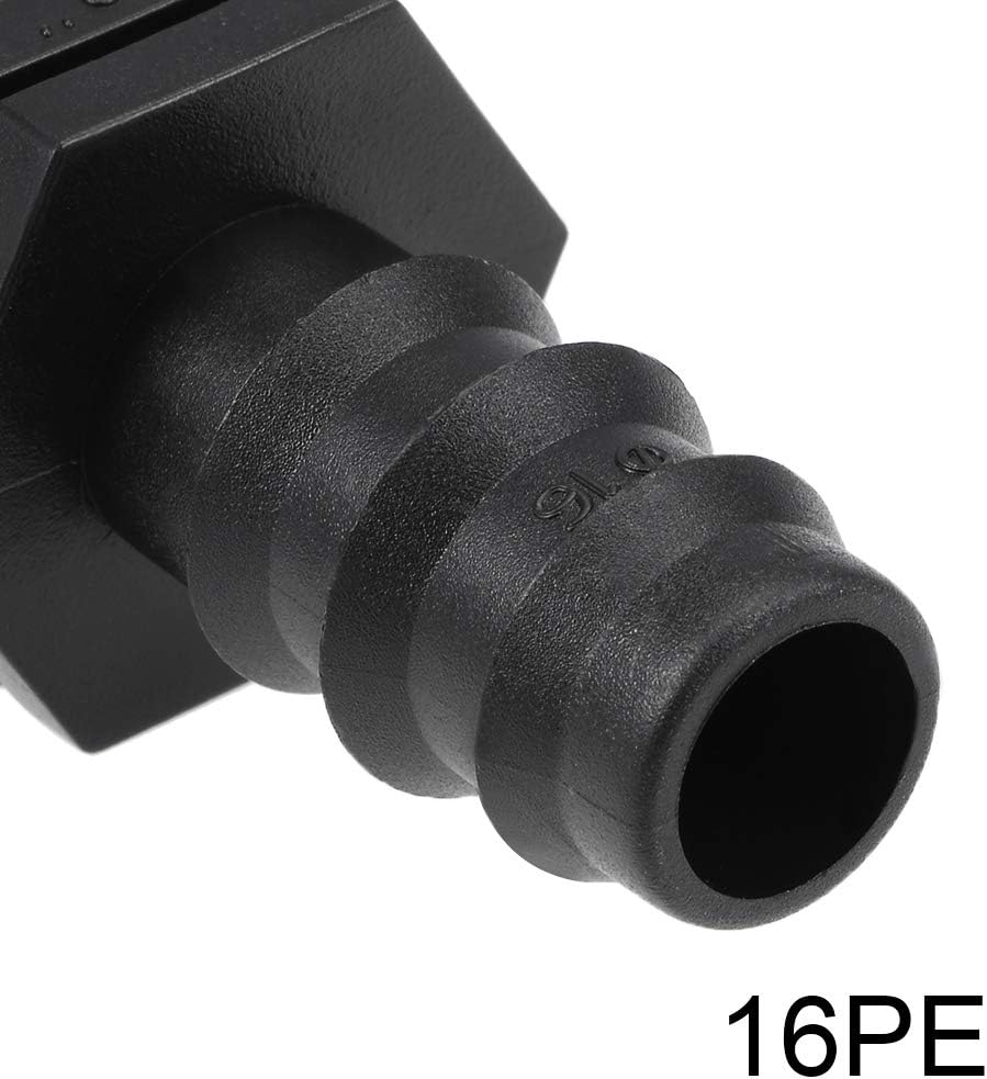 sourcing map Barb Drip Pipe Connector 1/2 BSPT Male Thread 16PE Hose Fitting for Garden Agricultural Irrigation System Plastic 10pcs - Image 5