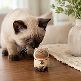 INF-STAR Handmade Wooden Siamese Cat Sculpture &ndash; Small 2.2" Carved Siamese Cat Figurine &ndash; Rustic Wood D&eacute;cor Accent for Home or Office