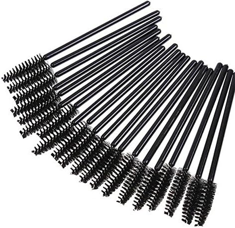 100 PCS Disposable Eyelash Mini Brush Mascara Wands Applicator Makeup (Black) (100 Pcs, Black)