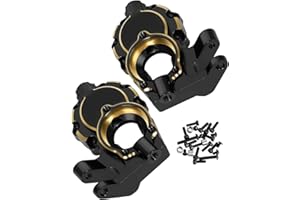 RCHuiWow RC Inner Front Portal Drive Housing Upgrades Part for 1/10 TRX4 TRX6 RC Crawler Car,Brass Steering Knuckles,2PCS,Black
