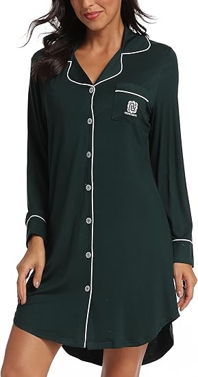Amazon Noratwips パジャマ レディース ワンピース 長袖 前開き シャツワンピ 部屋着 肌に優しい ルームウェア ルーム ワンピース ネグリジェ 通販