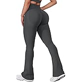 VOYJOY Mini Flared Impact Leggings for Women 30" Seamless Hidden Scrunch Butt Lift Workout Legging Flare Bootcut Yoga Pants
