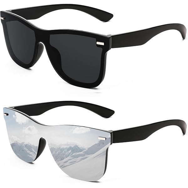 ShadyVEU Oversized Flat Top Mono Mirrored Sunglasses - UV400 Protection, Unisex Sports Style