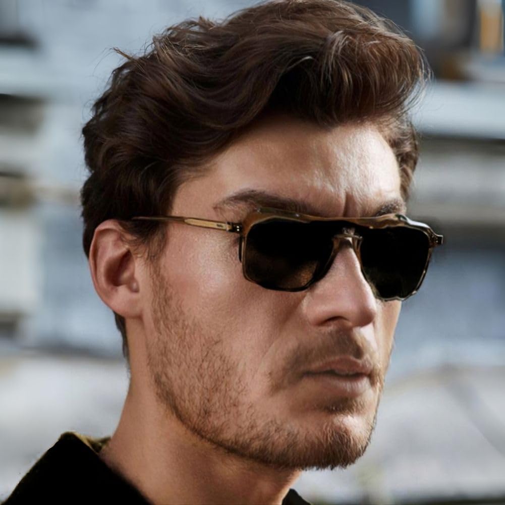 Salaibs Mens Brown Short Wig Natural Curly Layered Wig Synthetic Daily Male Guy Hair Wigs with Cap — image 1