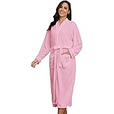 RONGTAI Womens Waffle Robe Waffle Long Sleeve Bathrobe with Belted and Pockets Lightweight Housecoat S-XXL