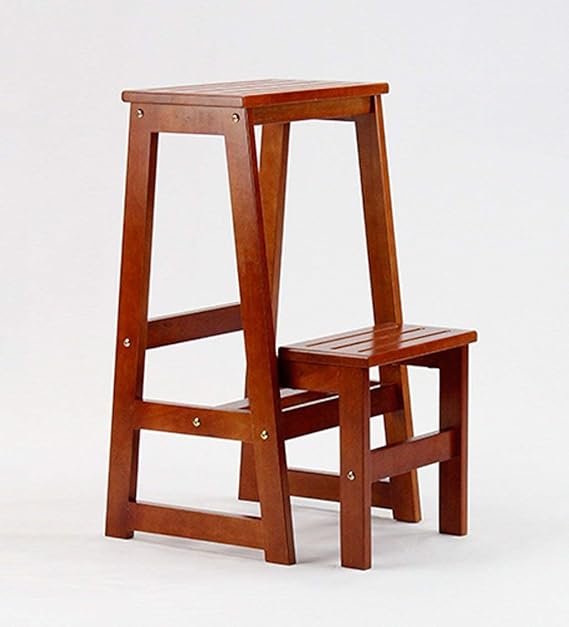 Klappbarer Tritthocker Multifunktionsregal Zweistufige Holzleiter