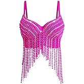 Sexy Pearls Beaded Rhinestone Bustier Crop Top Push up Corset Top with Adjustable Shoulder Strap