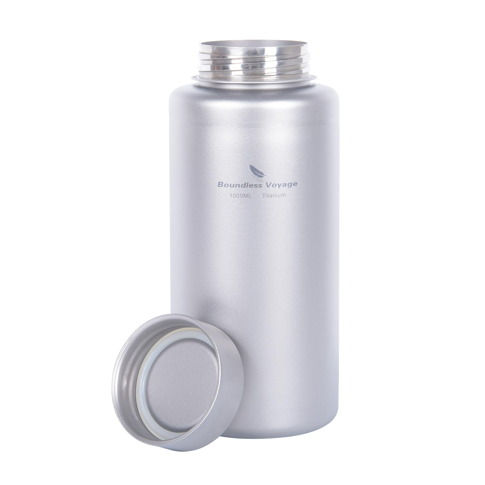 iBasingo Titanium Bottle 1L Gym Sports Water Bottle Single-layer Flask Leakproof Drinkware Ultralight Outdoor Camping Canteen Metal Durable Hiking Backpacking Cycling Large Capacity Bottle Ti3013D