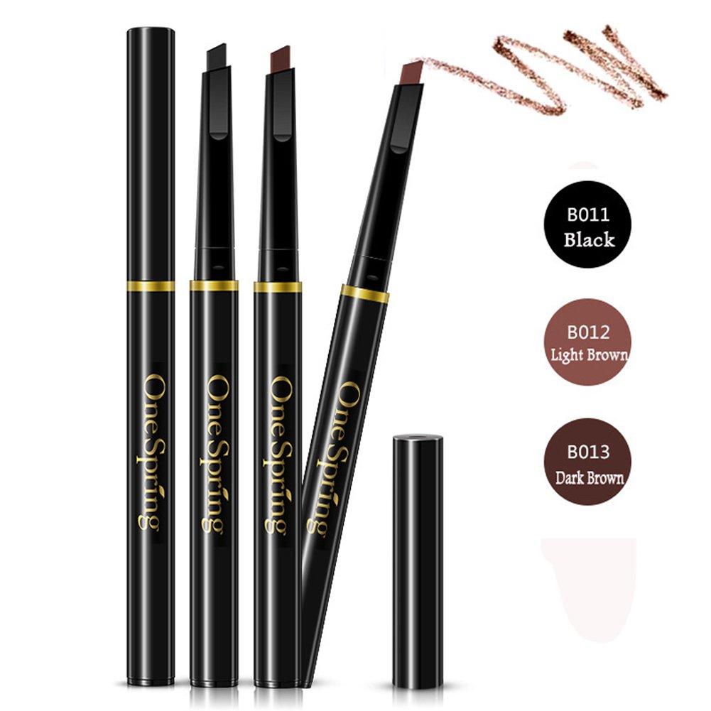 Bodermincer 3 Colors to Choose Automatic Waterproof Eyebrow Pencil (B013-Dark Brown)