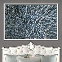 Framed Canvas Wall Art Greenlands Aerial Dark Farmhouse/Country Green Nature Photography Realism Relax/Calm - 16x24 inches