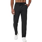 MIVEI Men's 36" Inseam Open Bottom Sweatpants Extra Tall Black