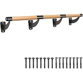 SELEWARE 4-12 FT Wood Ballet Barre Wall Mount Ballet Bar Dance Bar for Home | Solid Wood Bars with Sturdy Metal Brackets, Traditional Ballet Barre System for Home or Studio Barre Movements Body Stretch