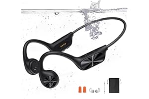 Dnniakm Swimming Headphones,Bone Conduction Headphones Bluetooth 5.4,IPX8 Waterproof,32G Memory Sports Headphone,Underwater Headphone with MP3-Player for Swim,Open Earphones for Swimming Running