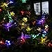Solar String Lights, Litom 50 LED Peach Blossom and 20 LED Dragonfly Shape with 8 Working Modes, Multi-color Solar Lights Outdoor, Waterproof Decorative Light for Patio, Lawn, Wedding, Christmas Party