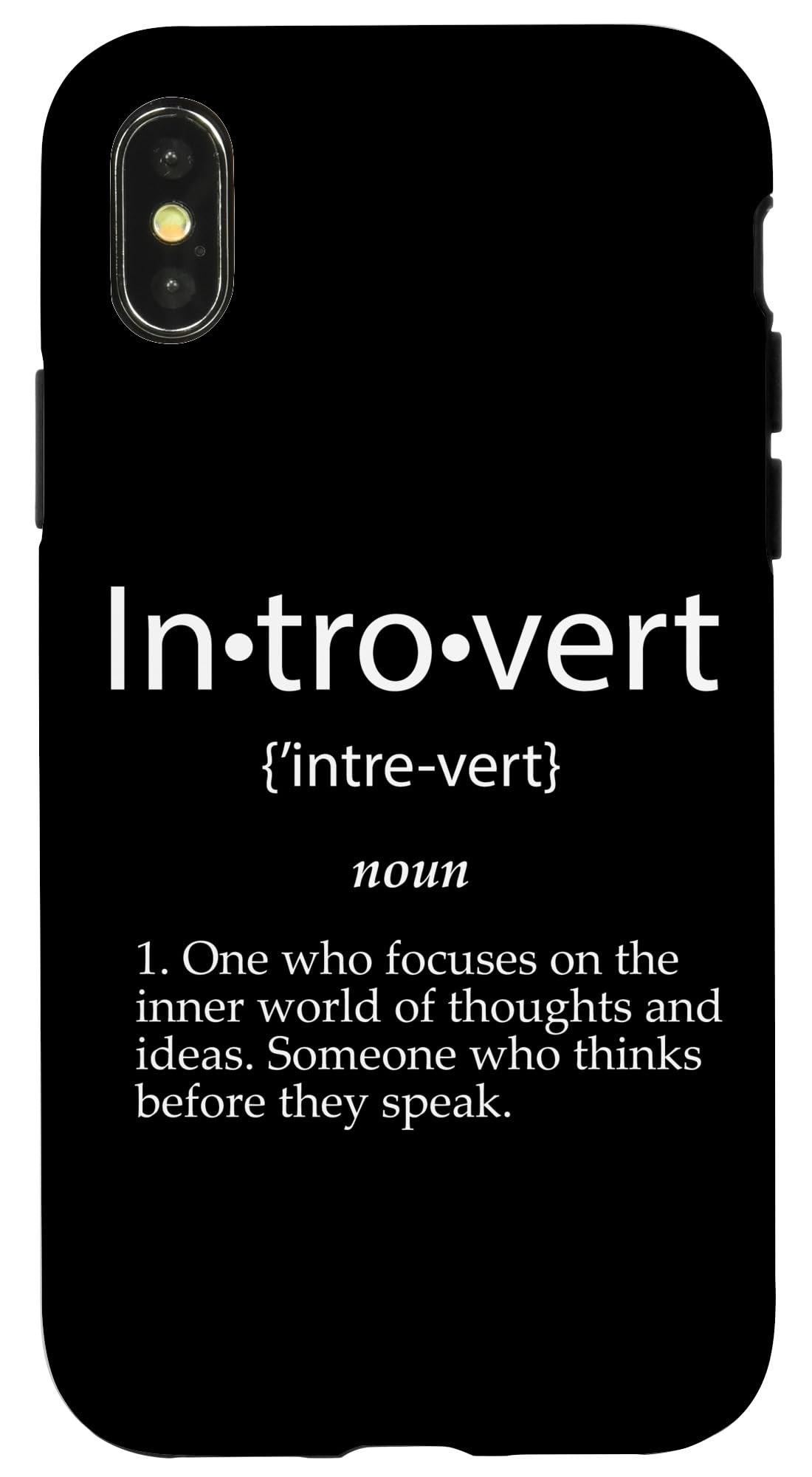Introvert Definition Anti Social Introverted Nonverbal Gamer Case for iPhone X/XS